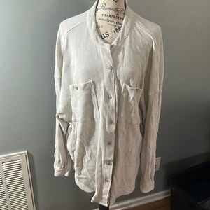 Cream Button-Up Waffle Knit Cardigan